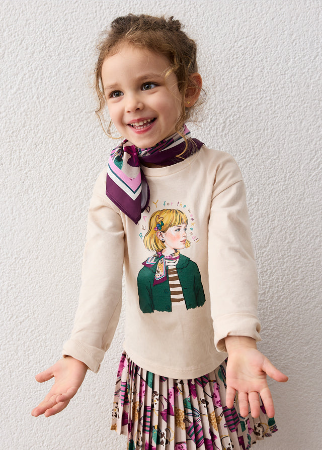 AM Kids - Maglietta manica lunga con foulard