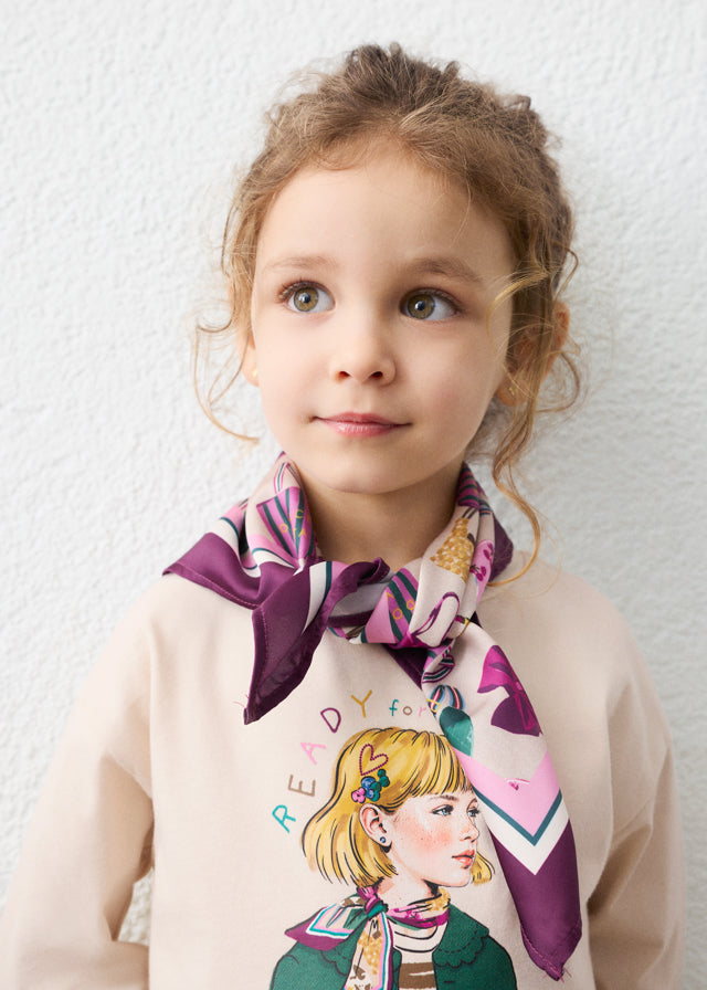 AM Kids - Maglietta manica lunga con foulard