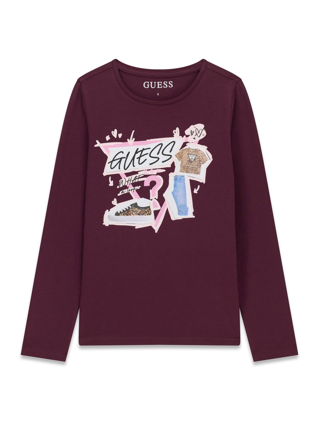 AM Kids - Maglietta manica lunga con scritta Guess