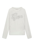AM Kids - Maglietta manica lunga con scritta brillantinata