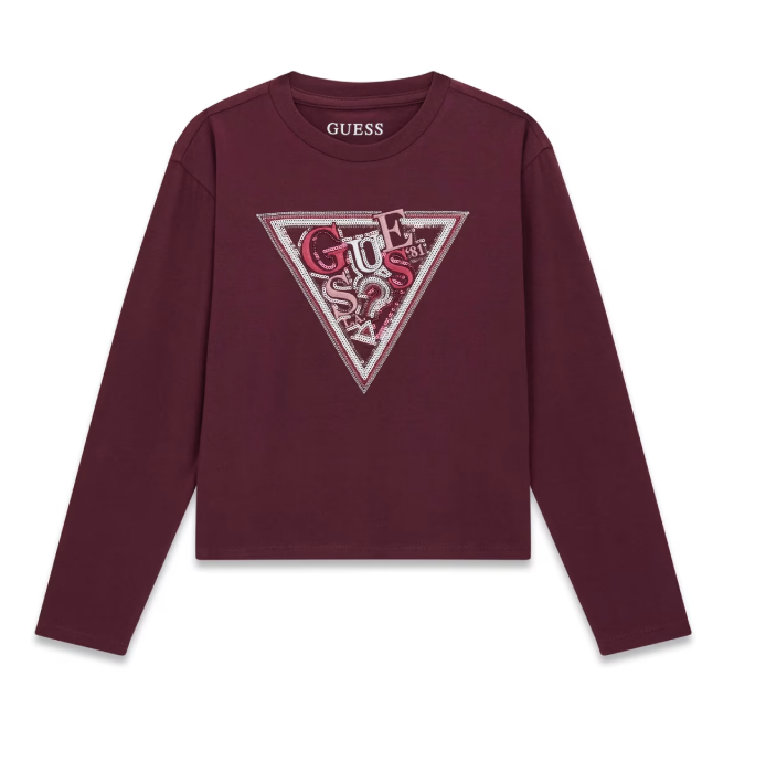 AM Kids - Maglietta manica lunga con triangolo brillantinato