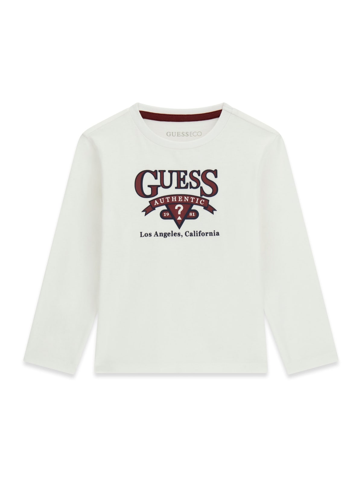 AM Kids - Maglietta manica lunga in cotone con scritta guess