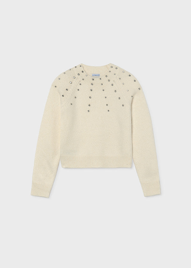 AM Kids - Maglione con applicazione strass