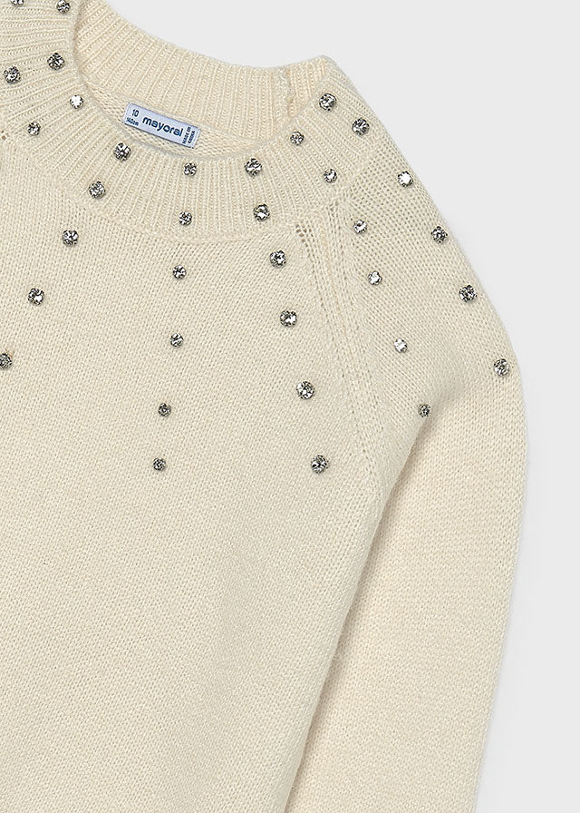 AM Kids - Maglione con applicazione strass