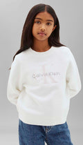 AM Kids - Maglione con logo in puro cotone pettinato