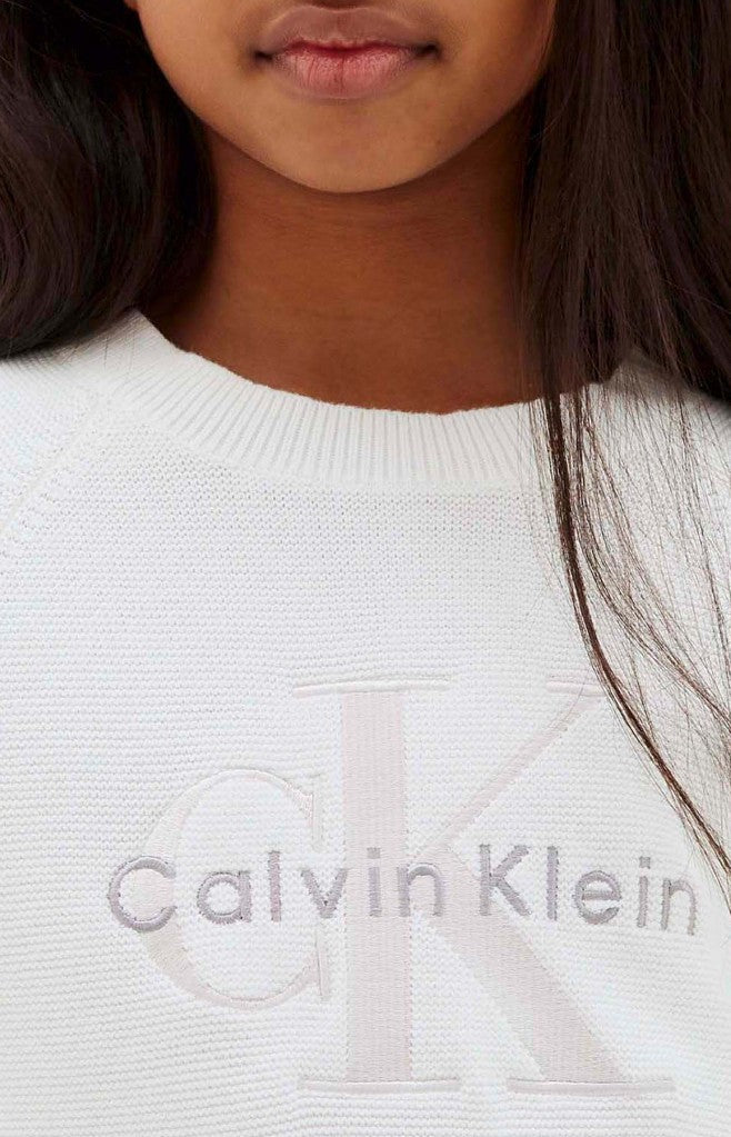 AM Kids - Maglione con logo in puro cotone pettinato