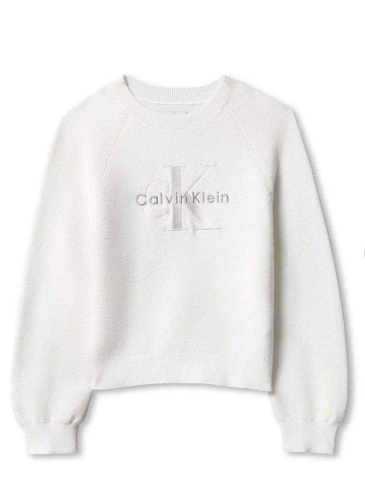 AM Kids - Maglione con logo in puro cotone pettinato