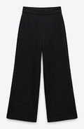 AM Kids - PANTALONE A GAMBA LARGA GLITTERATO BAMBINA
