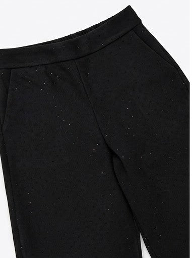 AM Kids - PANTALONE A GAMBA LARGA GLITTERATO BAMBINA