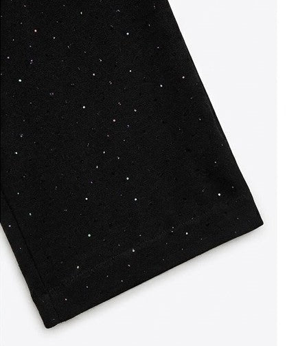AM Kids - PANTALONE A GAMBA LARGA GLITTERATO BAMBINA