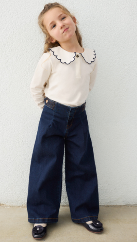 AM Kids - Pantalone denim wide leg