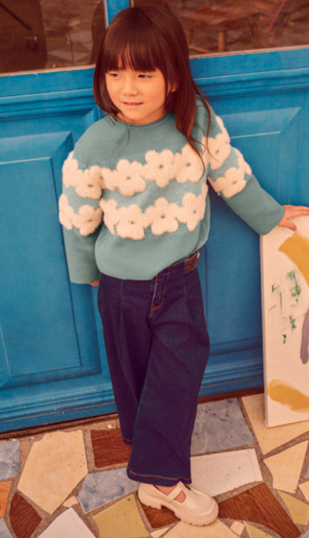 AM Kids - Pantalone denim wide leg
