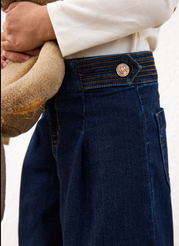 AM Kids - Pantalone denim wide leg