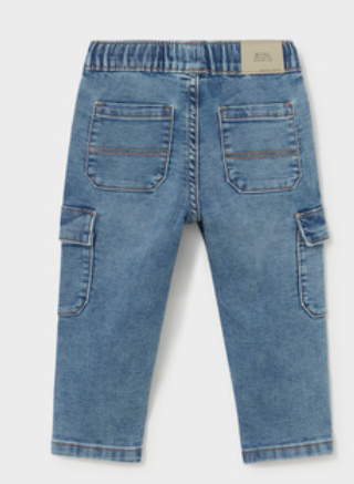 AM Kids - Pantalone soft denim cargo