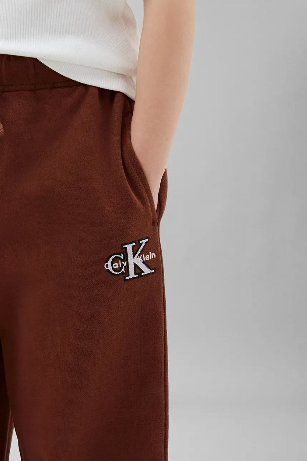 AM Kids - Pantaloni tuta gamba larga cotone garzato