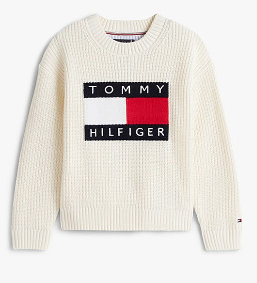 AM Kids - Pullover in maglia grossa con logo Tommy Hilfiger