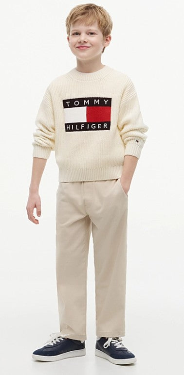 AM Kids - Pullover in maglia grossa con logo Tommy Hilfiger