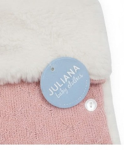 AM Kids - SACCO IN MAGLIA CON INTERNO E CAPPUCCIO IN PELLICCIA NEONATA