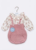 AM Kids - SALOPETTE IN MAGLIA CON CAMICIA STAMPA BAMBOLINE