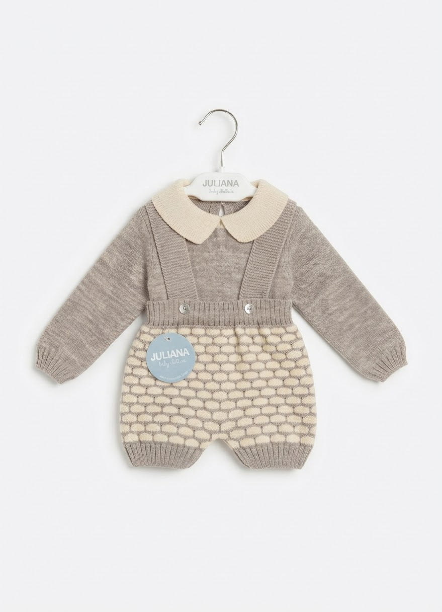 AM Kids - SALOPETTE IN MAGLIA CON MAGLIETTA CORDINATA