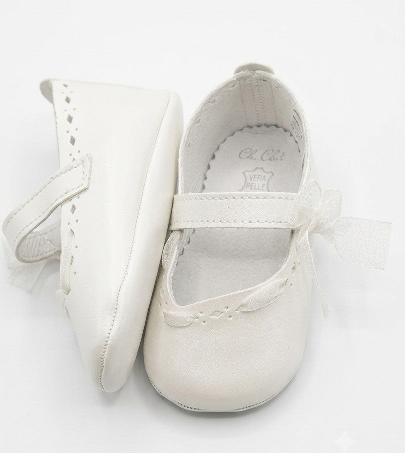 AM Kids - Scarpina battesimale con fiocco laterale