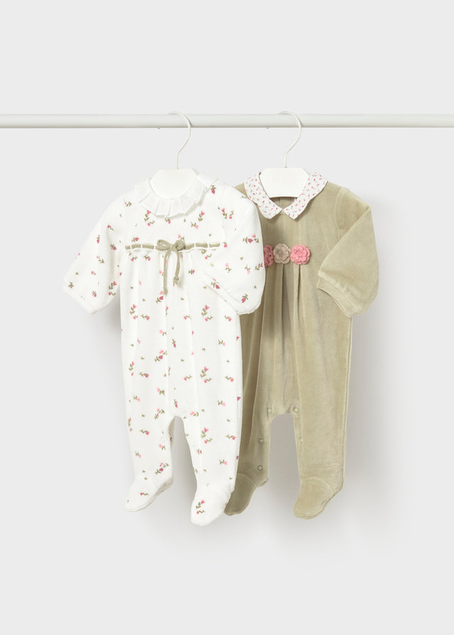 AM Kids - Set due tutine in ciniglia con collo in velluto Mayoral
