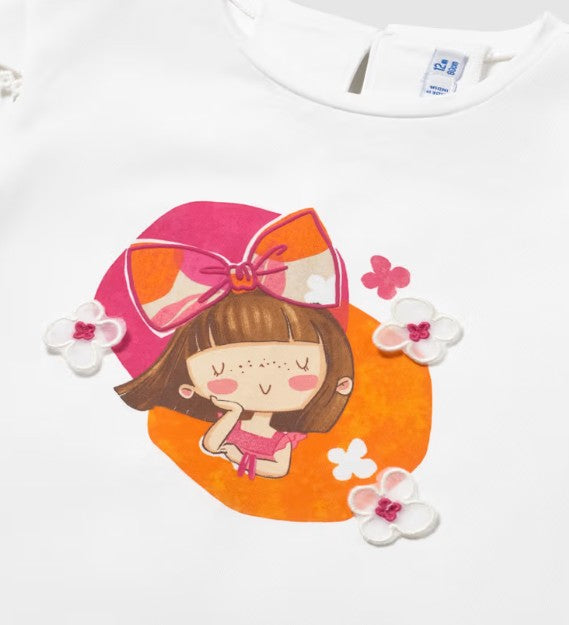 AM Kids - T-shirt con fiori e bimba