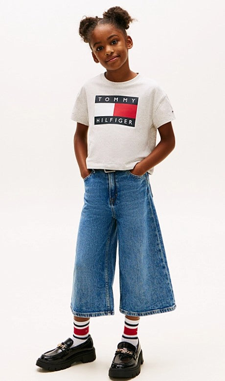 AM Kids - T-shirt cropped con scritta