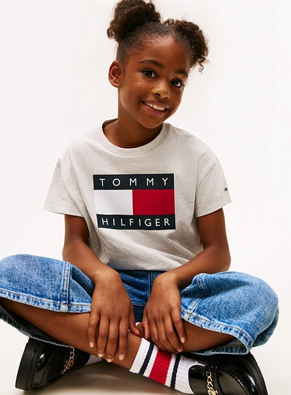 AM Kids - T-shirt cropped con scritta
