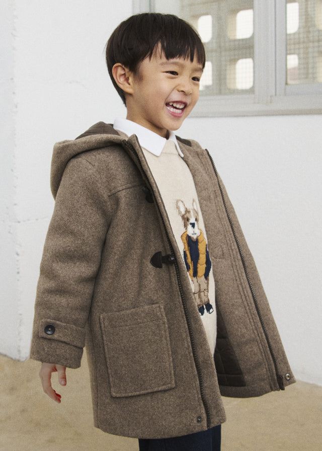 AM Kids - Trench in panno con cappuccio