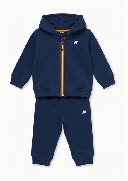 AM Kids - Tuta con zip e cappuccio felpata K-WAY