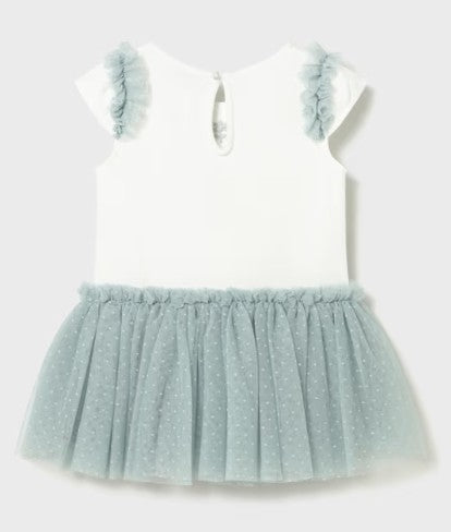 AM Kids - Vestitino a costine con tulle