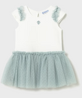 AM Kids - Vestitino a costine con tulle