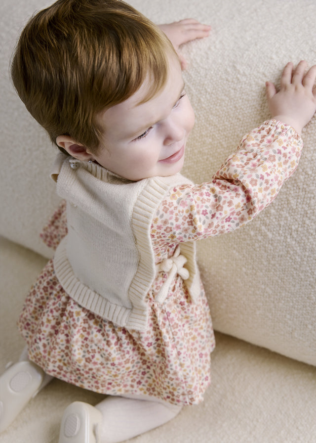 AM Kids - Vestitino a fiori con gilet mayoral