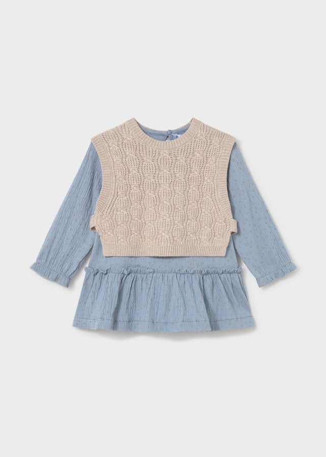 AM Kids - Vestitino con gilet tricot