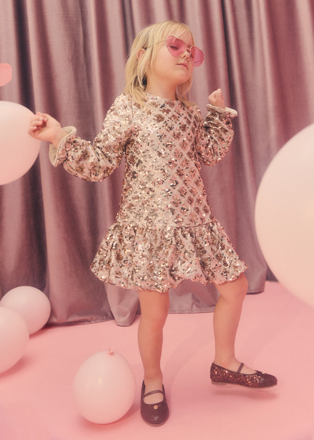 AM Kids - Vestitino con lustrini e rombi