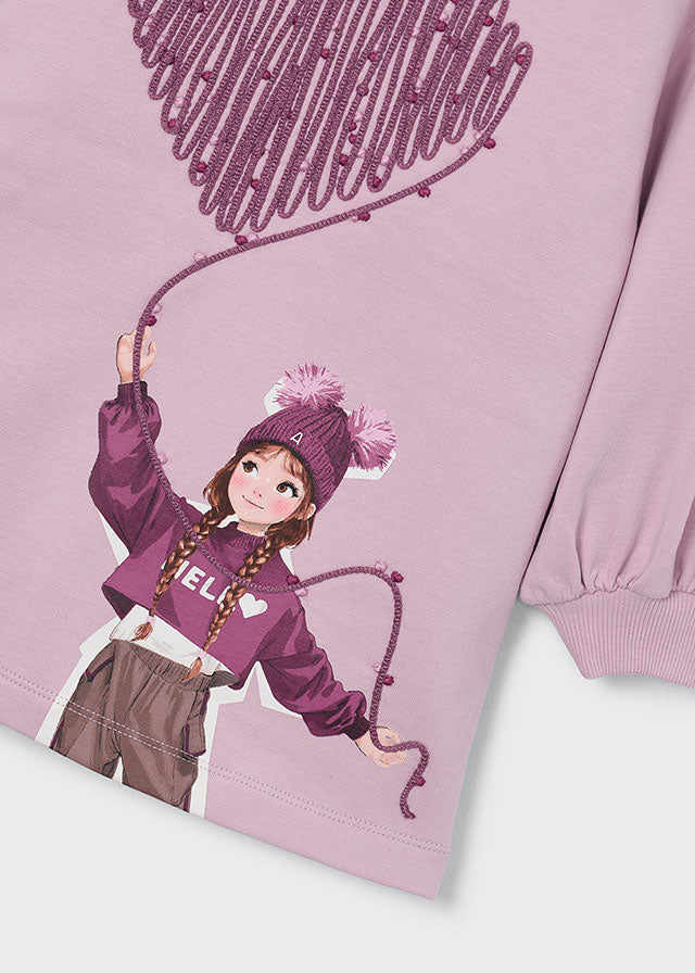 AM Kids - Vestitino in felpa serigrafia girocollo Mayoral