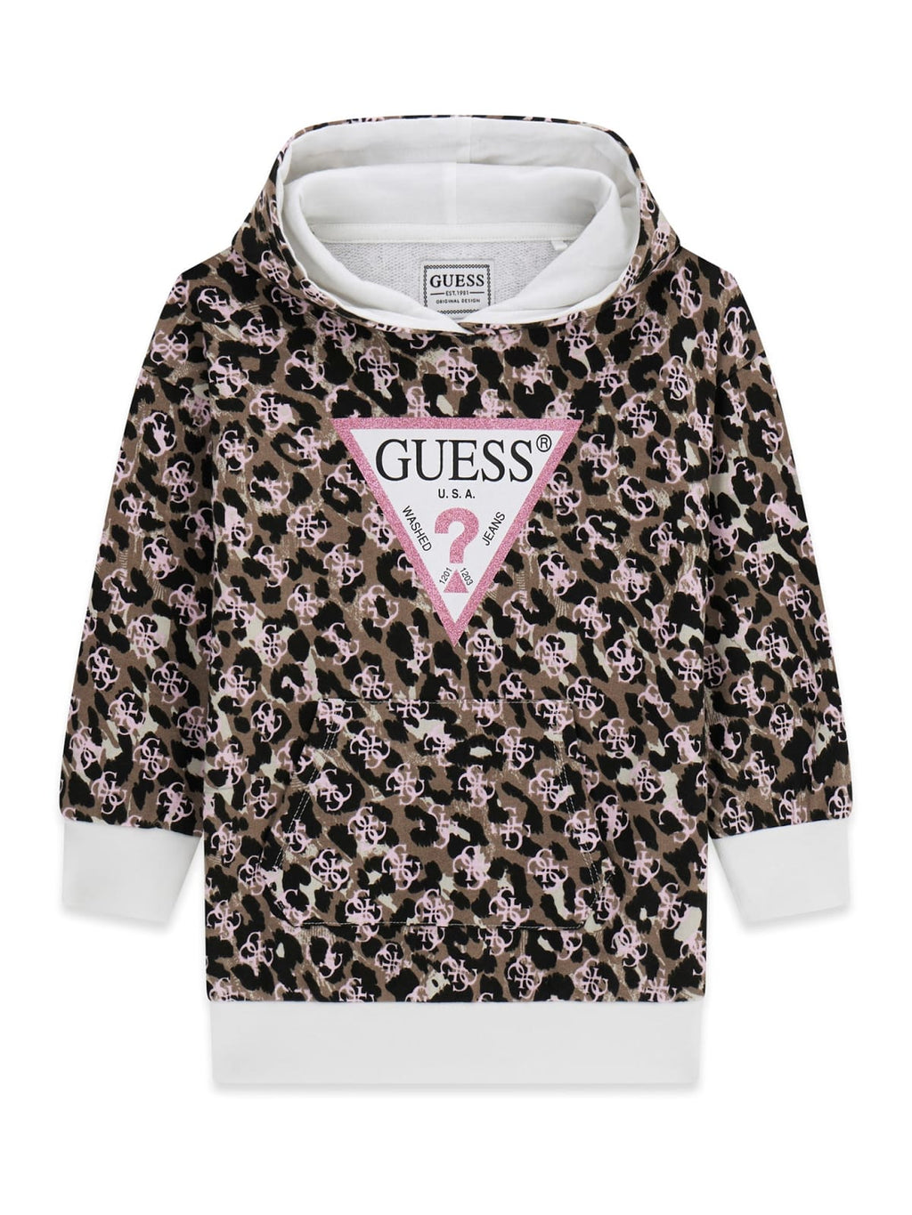 AM Kids - Vestitino manica lunga con cappuccio garzato guess