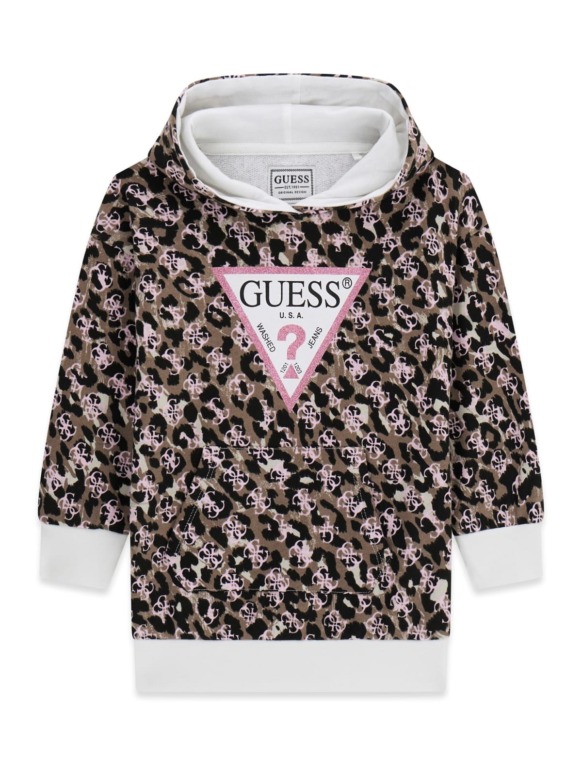 AM Kids - Vestitino manica lunga con cappuccio garzato guess