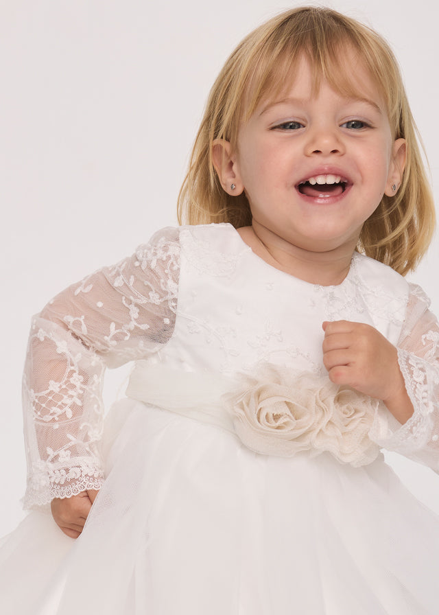AM Kids - Vestitino ricamato con fiore