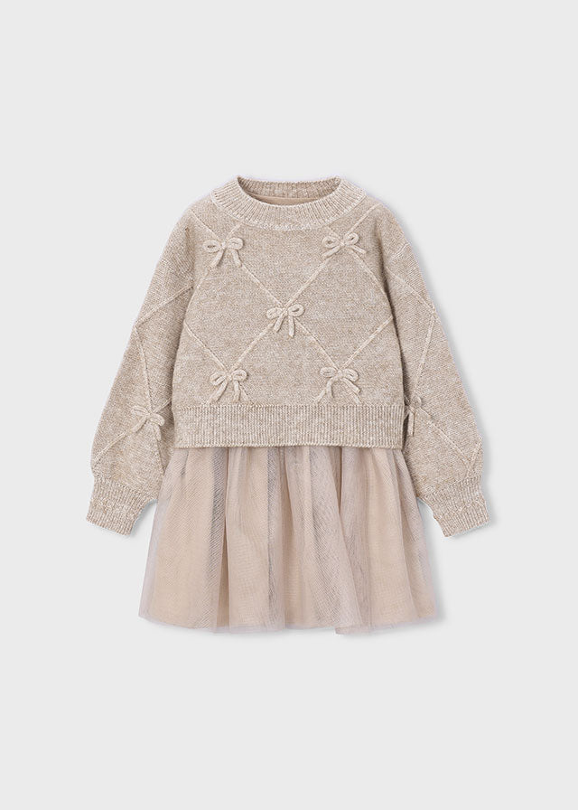 AM Kids - Vestitino tricot con fiocco