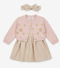 AM Kids - Vestito con cardigan e fascia