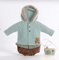 AM Kids - completo 2 pezzi con giacca con cappuccio in pelliccia e pantalone a palloncino