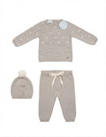 AM Kids - completo 3 pezzi con punto nocciola neonato