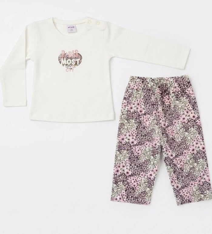 AM Kids - completo caldo cotone con leggings neonata