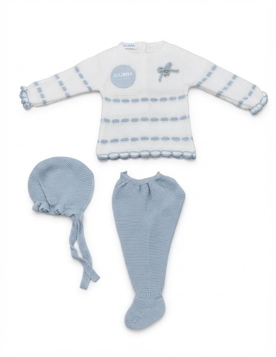 AM Kids - completo in maglia 3 pezzi neonato