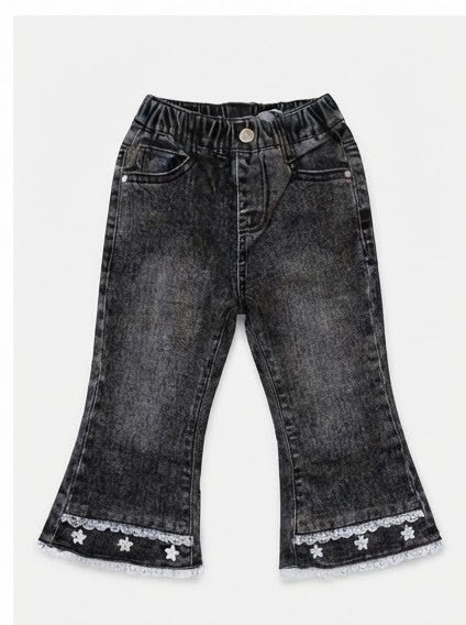 AM Kids - jeans a zampa con merletto