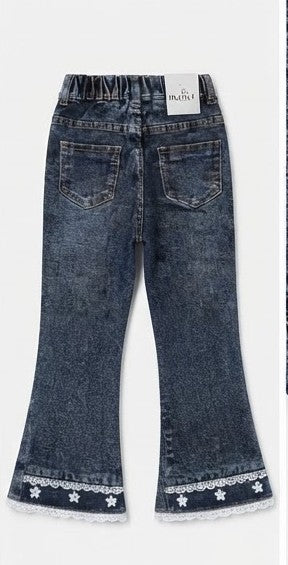 AM Kids - jeans a zampa con merletto