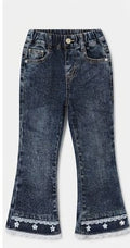 AM Kids - jeans a zampa con merletto