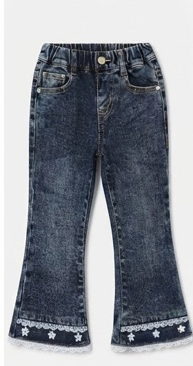 AM Kids - jeans a zampa con merletto